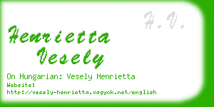 henrietta vesely business card